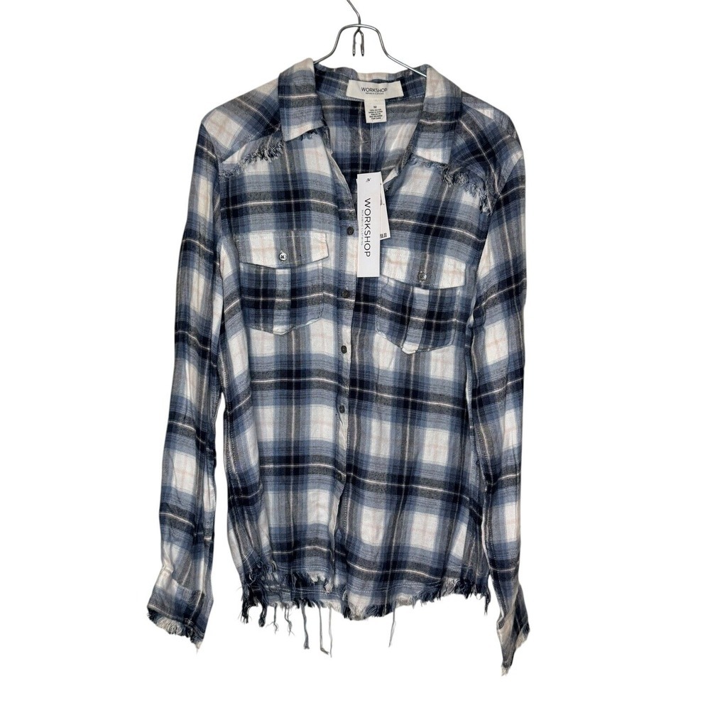 Workshop Republic Clothing Women's Shirts Flannel Plaid Button Down Medium NWT